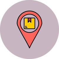 Tracking Line Filled multicolour Circle Icon vector