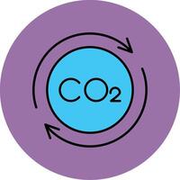 Carbon Cycle Line Filled multicolour Circle Icon vector