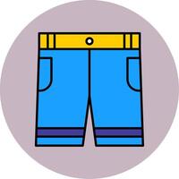 Shorts Line Filled multicolour Circle Icon vector