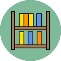 Bookshelf Line Filled multicolour Circle Icon vector