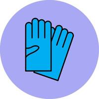 Hand Gloves Line Filled multicolour Circle Icon vector