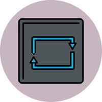 Rectangular Arrow Line Filled multicolour Circle Icon vector