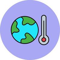 global calentamiento línea lleno multicolor circulo icono vector