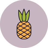 Pineapple Line Filled multicolour Circle Icon vector