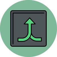 Split Line Filled multicolour Circle Icon vector