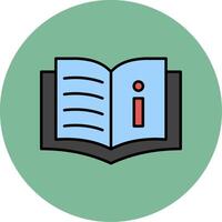 Book Line Filled multicolour Circle Icon vector