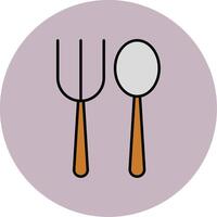 Fork Spoon Line Filled multicolour Circle Icon vector