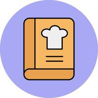 Cook Book Line Filled multicolour Circle Icon vector