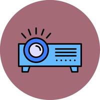 Projector Line Filled multicolour Circle Icon vector