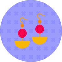 Earrnings Flat Sticker Icon vector