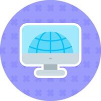 Monitor Flat Sticker Icon vector