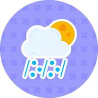 Hail Flat Sticker Icon vector