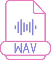 Wav Format Linear Two Colour Icon vector