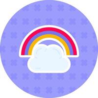 Rainbow Flat Sticker Icon vector