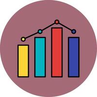 Graph Line Filled multicolour Circle Icon vector
