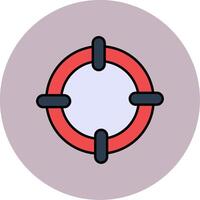 Goal Line Filled multicolour Circle Icon vector