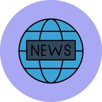 News Report Line Filled multicolour Circle Icon vector