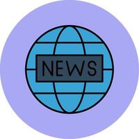 News Report Line Filled multicolour Circle Icon vector