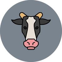 Cow Line Filled multicolour Circle Icon vector