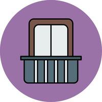 Balcony Line Filled multicolour Circle Icon vector