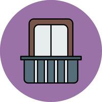 Balcony Line Filled multicolour Circle Icon vector