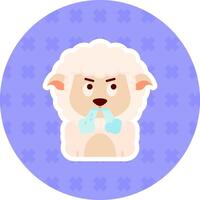 Angry Flat Sticker Icon vector