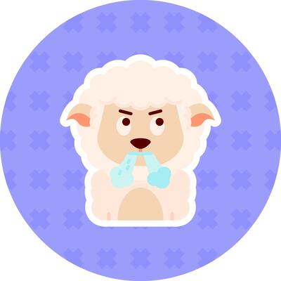 Angry Flat Sticker Icon