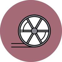 Wheel Line Filled multicolour Circle Icon vector