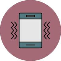Vibration Line Filled multicolour Circle Icon vector