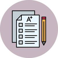 Exam Line Filled multicolour Circle Icon vector