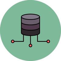 Data Connection Line Filled multicolour Circle Icon vector