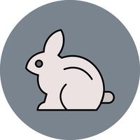 Rabbit Line Filled multicolour Circle Icon vector