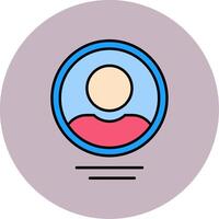 Profile Line Filled multicolour Circle Icon vector