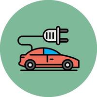 Electric Car Line Filled multicolour Circle Icon vector