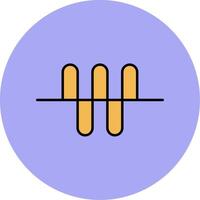 Audio Wave Line Filled multicolour Circle Icon vector
