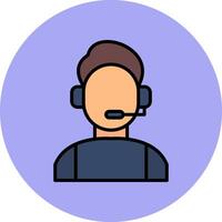 Commentator Line Filled multicolour Circle Icon vector