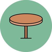Round Table Line Filled multicolour Circle Icon vector