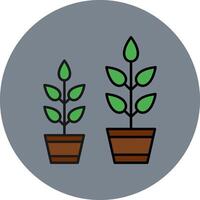 crecer planta línea lleno multicolor circulo icono vector
