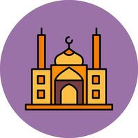 Mosque Line Filled multicolour Circle Icon vector