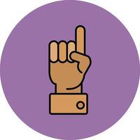 Raised Finger Line Filled multicolour Circle Icon vector