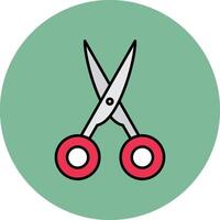 Scissors Line Filled multicolour Circle Icon vector