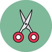 Scissors Line Filled multicolour Circle Icon vector