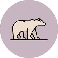 Polar Bear Line Filled multicolour Circle Icon vector