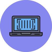 Barcode Line Filled multicolour Circle Icon vector