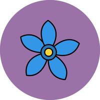 Alpine Forget Me Not Line Filled multicolour Circle Icon vector