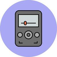 Audio Player Line Filled multicolour Circle Icon vector