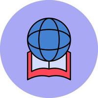 Global Education Line Filled multicolour Circle Icon vector