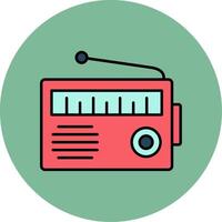 Radio Line Filled multicolour Circle Icon vector