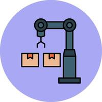 Industrial Robot Line Filled multicolour Circle Icon vector