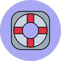 Lifebuoy Line Filled multicolour Circle Icon vector